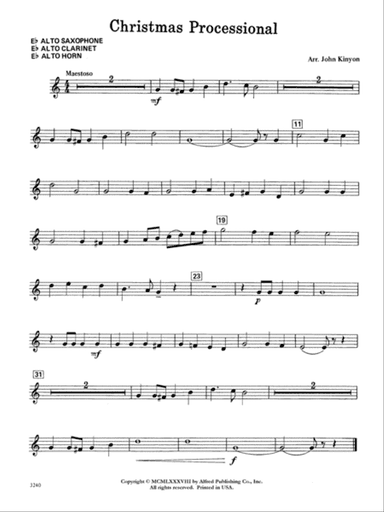 Christmas Processional: E-flat Alto Saxophone