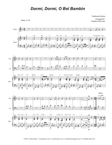 Dormi, Dormi, O Bel Bambin (Duet for Violin and Cello)