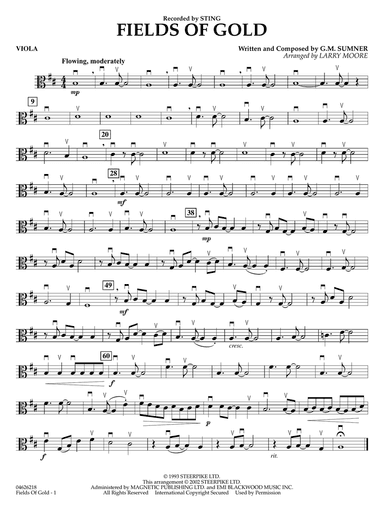Fields Of Gold (arr. Larry Moore) - Viola