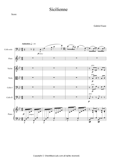 Sicilienne for Cello & Piano Op. 78