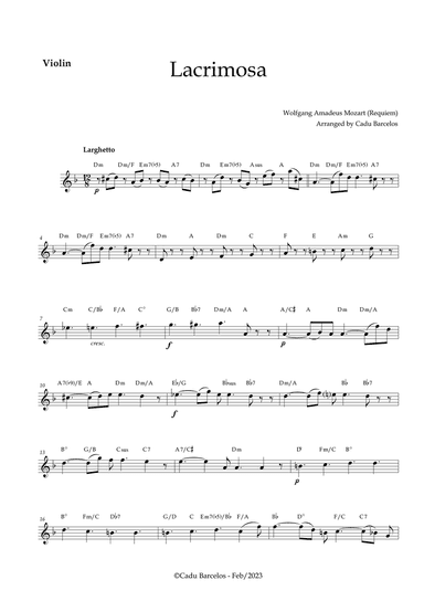 Lacrimosa - Violin and chords (Mozart)