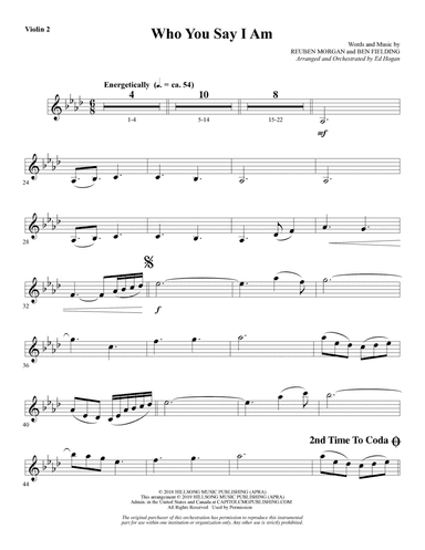 Who You Say I Am (arr. Ed Hogan) - Violin 2
