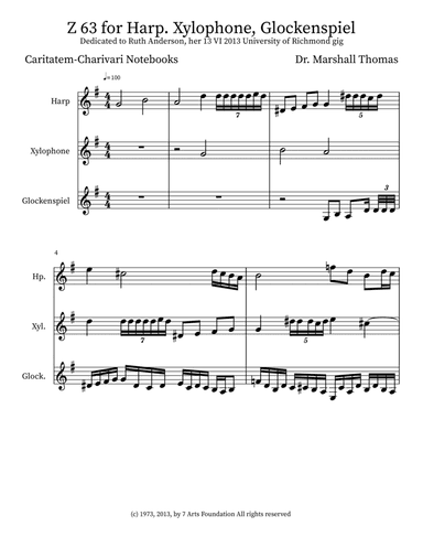 Z 63 for Harp. Xylophone, Glockenspiel