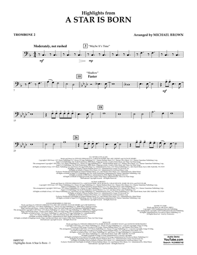 Highlights from A Star Is Born - Trombone 2