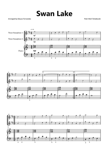 Swan Lake - Tenor Saxophone Duet with Piano