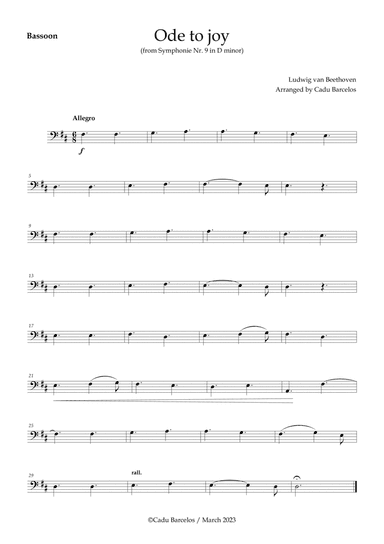 Ode to joy - Beethoven Bassoon