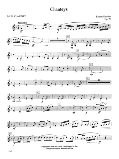 Chanteys: 3rd B-flat Clarinet