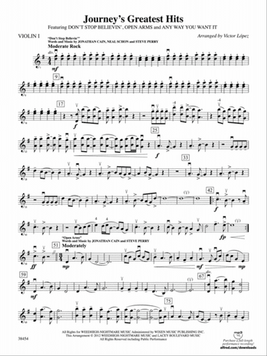 Journey's Greatest Hits: 1st Violin