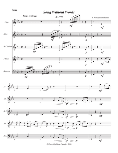Two Songs Without Words (for Woodwind Quintet)