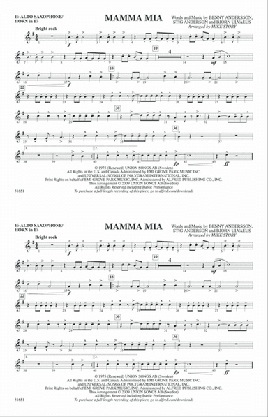 Mamma Mia: E-flat Alto Saxophone