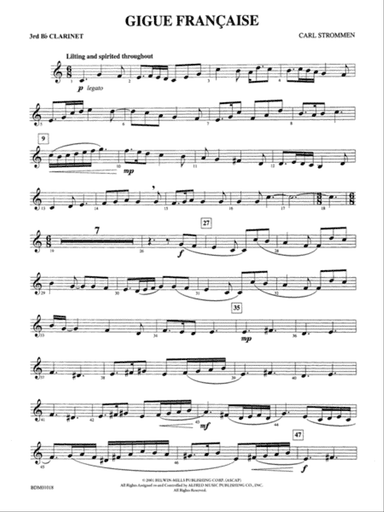 Gigue Française: 3rd B-flat Clarinet
