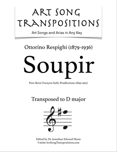RESPIGHI: Soupir (transposed to D major)
