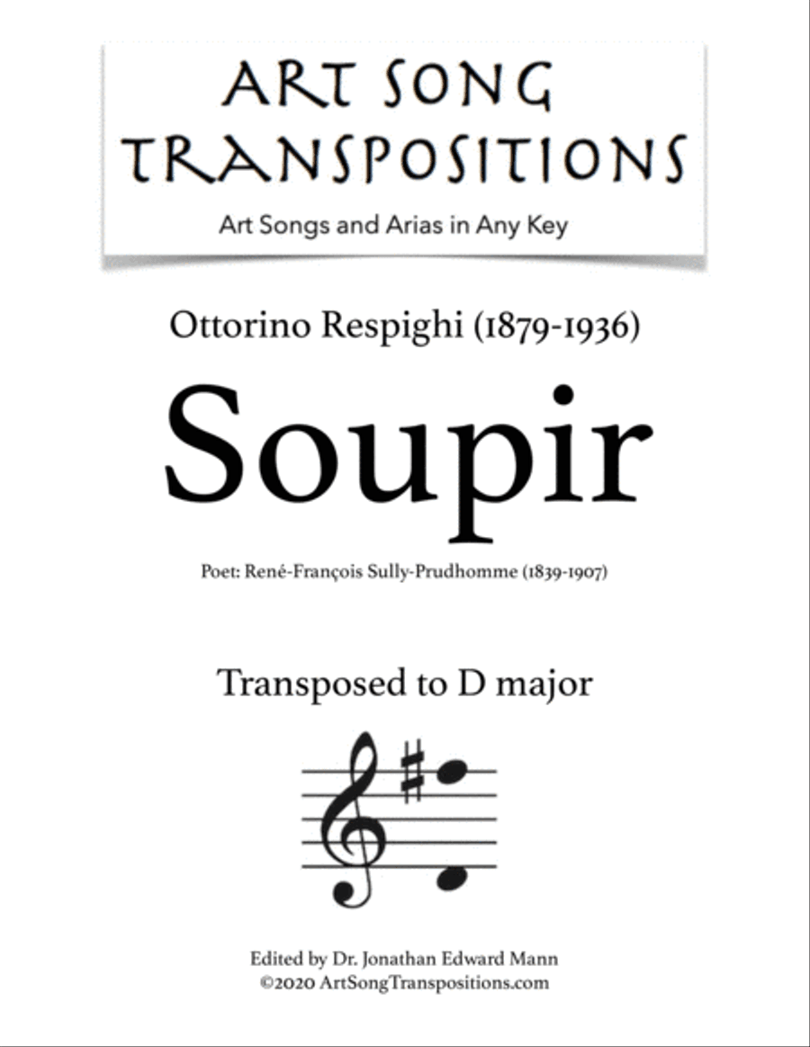 RESPIGHI: Soupir (transposed to D major)
