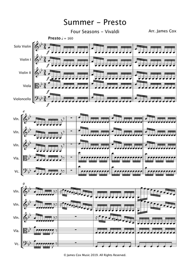 Summer (Four Seasons) - String Quartet