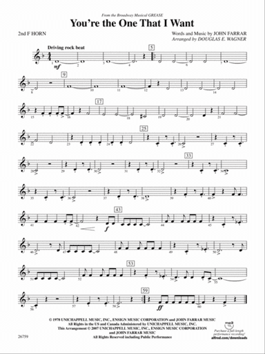 You're the One That I Want: 2nd F Horn
