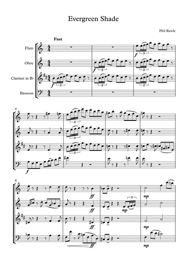 Evergreen Shade - Wind Quartet