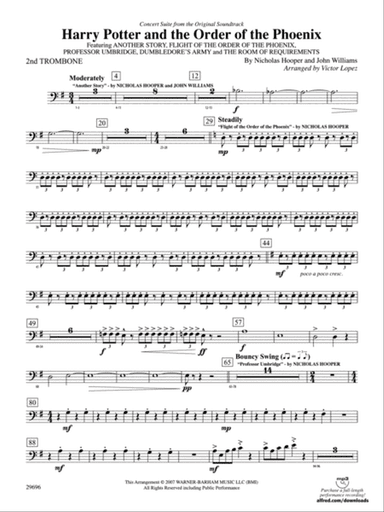 Harry Potter and the Order of the Phoenix, Concert Suite from: 2nd Trombone