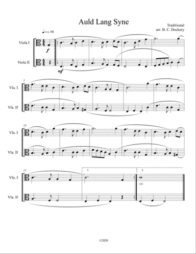 Auld Lang Syne (viola duet)