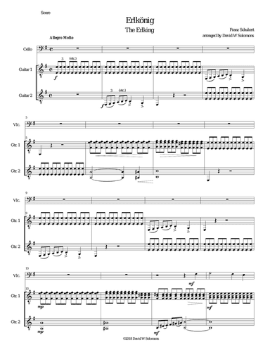 Erlkönig (The Erlking) for cello and 2 guitars
