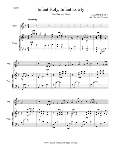 Infant Holy, Infant Lowly (oboe/piano), arr. Brenda Portman