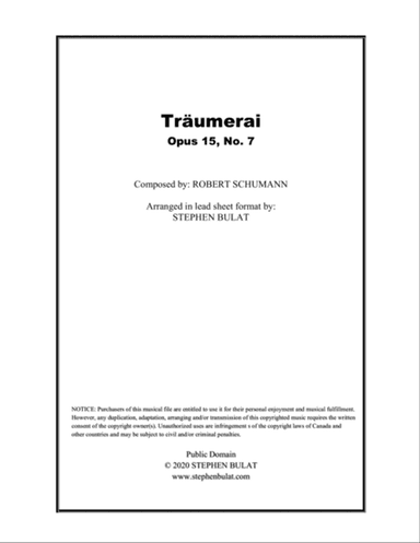 Traumerai (Schumann) - Lead sheet (key of D)