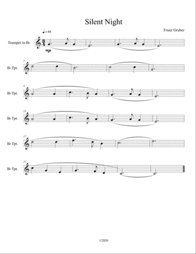 Silent Night for solo trumpet