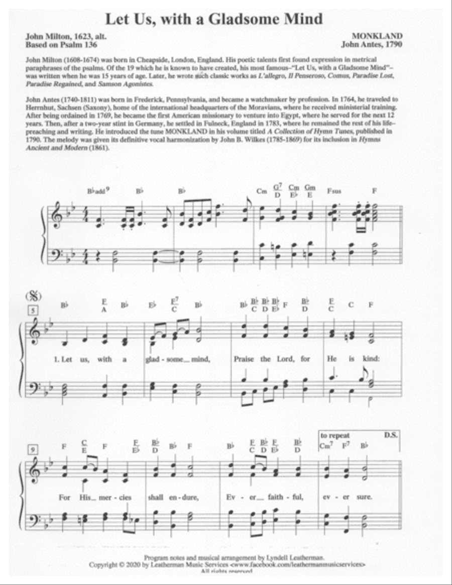 Let Us, with a Gladsome Mind