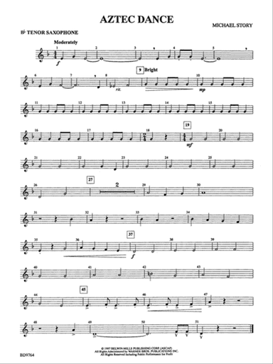Aztec Dance: B-flat Tenor Saxophone