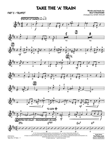 Take The 'A' Train (arr. Mark Taylor) - Part 2 - Trumpet
