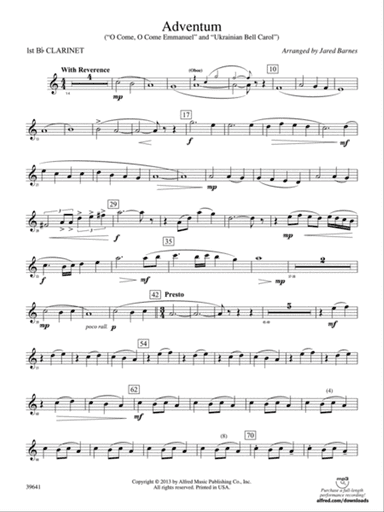 Adventum: 1st B-flat Clarinet