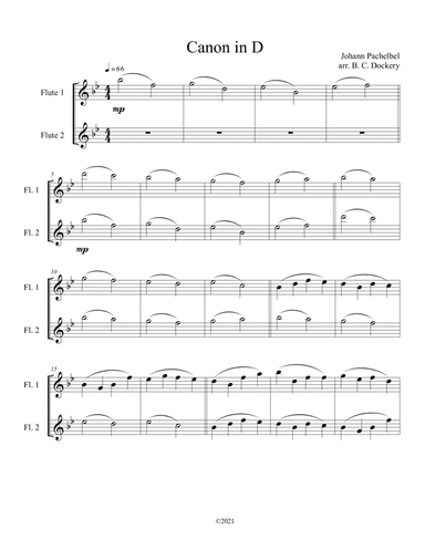 Canon in D (Flute Duet)