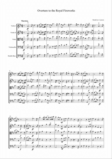 Handel Overture to the Royal Fireworks arranged for strings