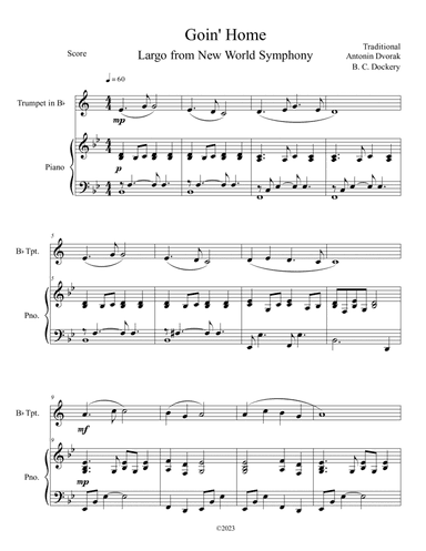 Goin' Home - Largo from New World Symphony (Trumpet Solo with Piano Accompaniment)