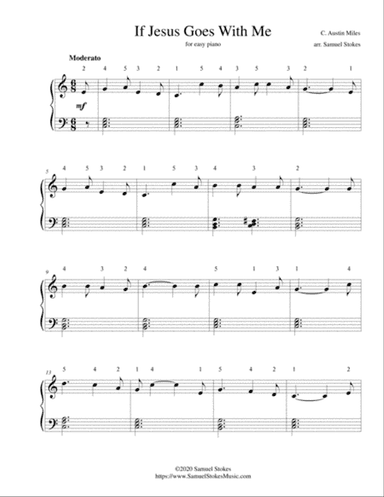 If Jesus Goes with Me - for easy piano