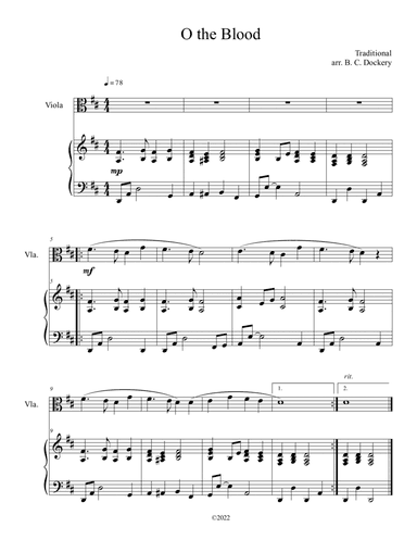 O The Blood (Viola Solo with Piano Accompaniment)