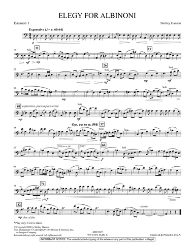 Elegy For Albinoni - Bassoon 1