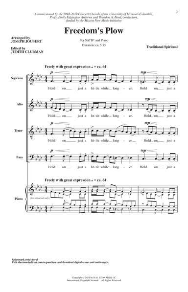 Freedom's Plow (arr. Joseph Joubert)