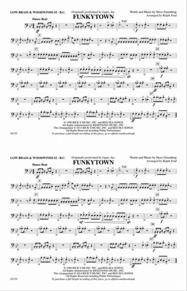 Funkytown: Low Brass & Woodwinds #2 - Bass Clef