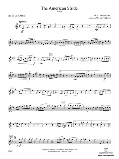 The American Stride: 3rd B-flat Clarinet