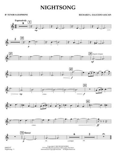 Nightsong - Bb Tenor Saxophone