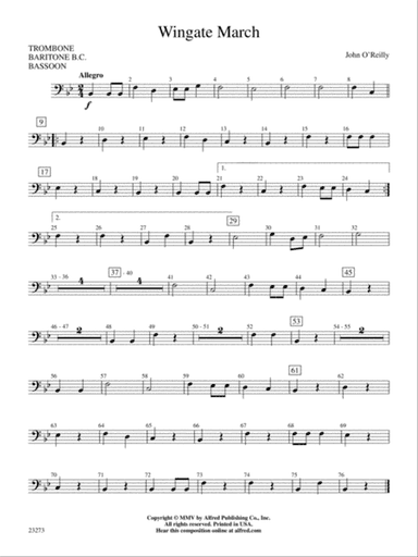 Wingate March: 1st Trombone