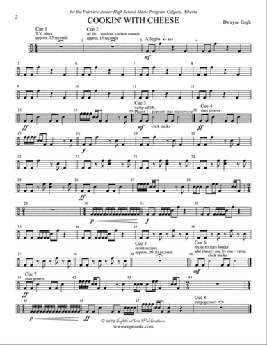 Cookin' with Cheese: 2nd Percussion