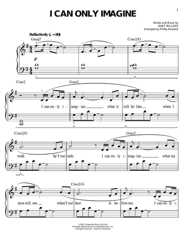 I Can Only Imagine (arr. Phillip Keveren)