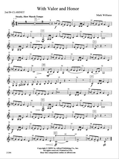 With Valor and Honor: 2nd B-flat Clarinet