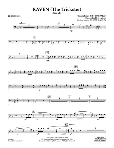 Raven (The Trickster) (arr. Robert Buckley) - Trombone 2