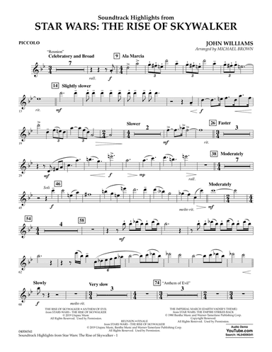 Soundtrack Highlights from Star Wars: The Rise of Skywalker - Piccolo