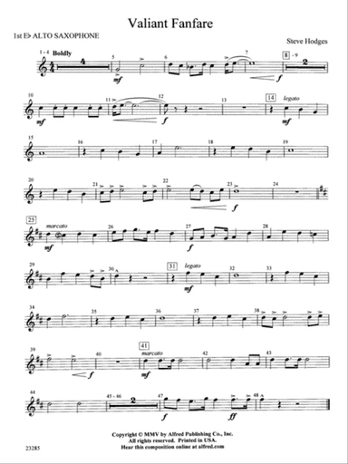 Valiant Fanfare: E-flat Alto Saxophone