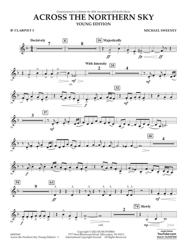 Across The Northern Sky (Young Edition) - Bb Clarinet 3