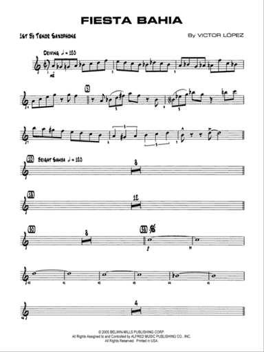 Fiesta Bahia: B-flat Tenor Saxophone
