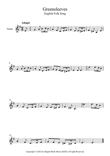 Greensleeves - English Folk Song (Violin)